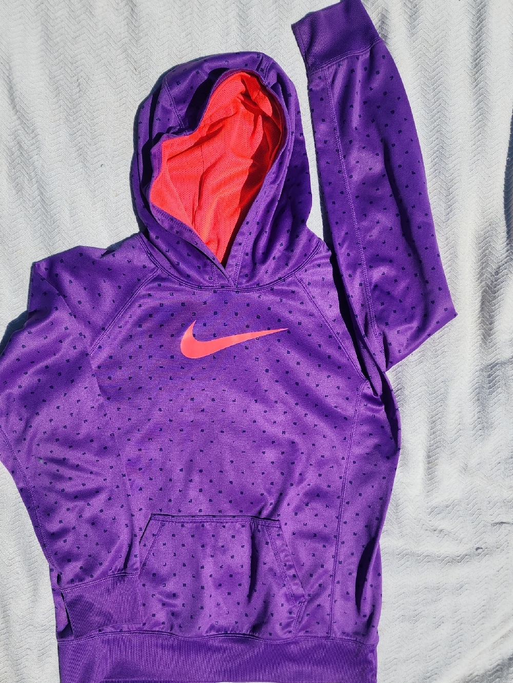 Nike Purple Hoodie with Coral Swoosh